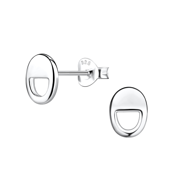 Wholesale Sterling Silver Oval Ear Studs - JD21114