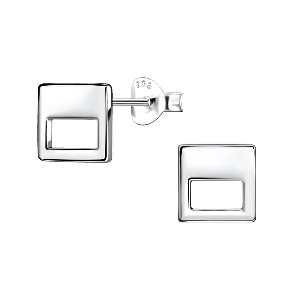 Wholesale Sterling Silver Square Ear Studs - JD21137