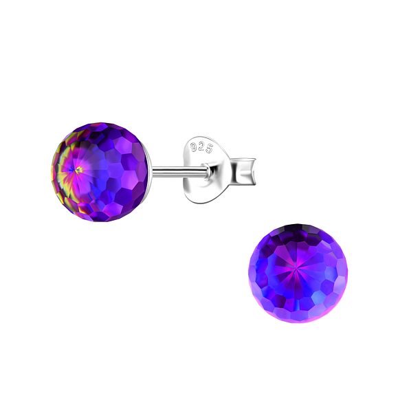 Wholesale 6mm Disco Ball Sterling Silver Ear Studs - JD21176