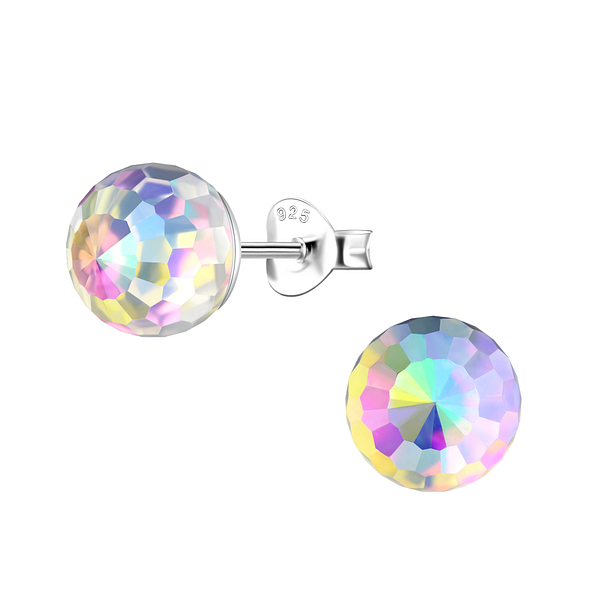 Wholesale 8mm Disco Ball Sterling Silver Ear Studs - JD21183