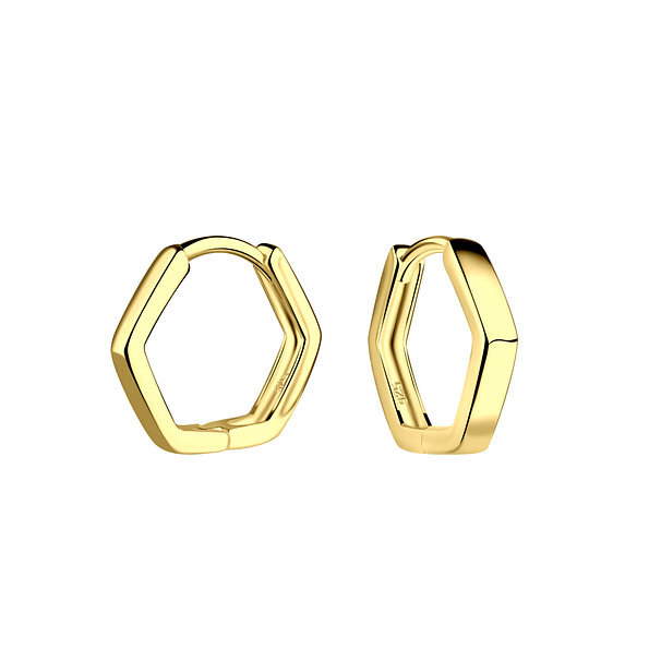 Wholesale 13mm Sterling Silver Geometric Huggie Earrings - JD20474