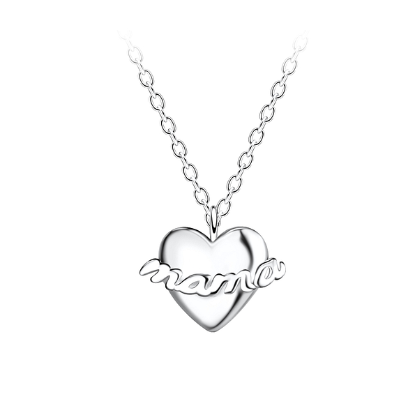 Wholesale Sterling Silver Mama Heart Necklace - JD21147