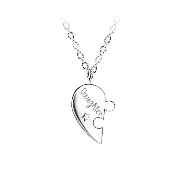 Wholesale Sterling Silver Daughter Heart Necklace - JD21117