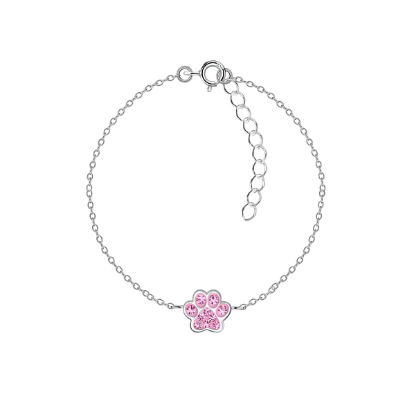 Wholesale Sterling Silver Paw Print Bracelet - JD20775