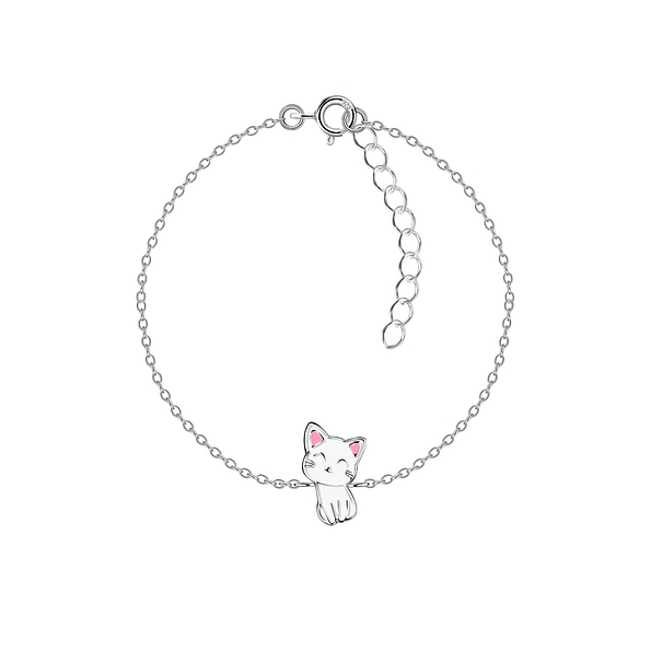 Wholesale Sterling Silver Cat Bracelet - JD20752