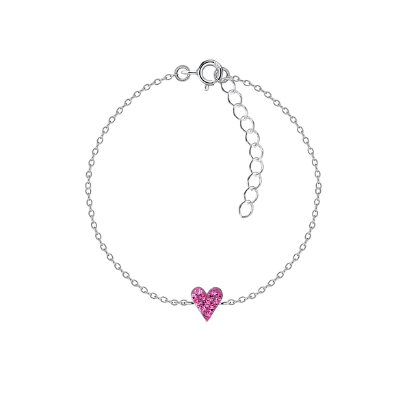 Wholesale Sterling Silver Heart Bracelet - JD20753