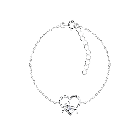 Wholesale Sterling Silver Love Birds Bracelet - JD21375