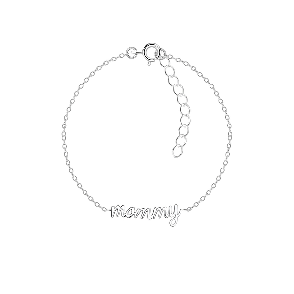 Wholesale Sterling Silver Mommy Bracelet - JD21376