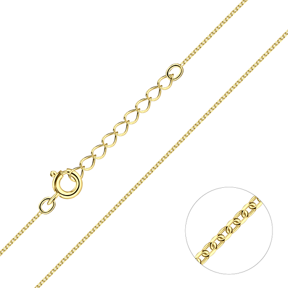 Wholesale 45cm Sterling Silver Diamond Cut Cable Chain with Extension - JD21441