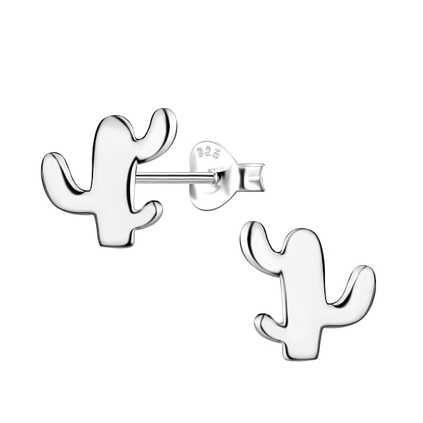 Wholesale Sterling Silver Cactus Ear Studs - JD21378