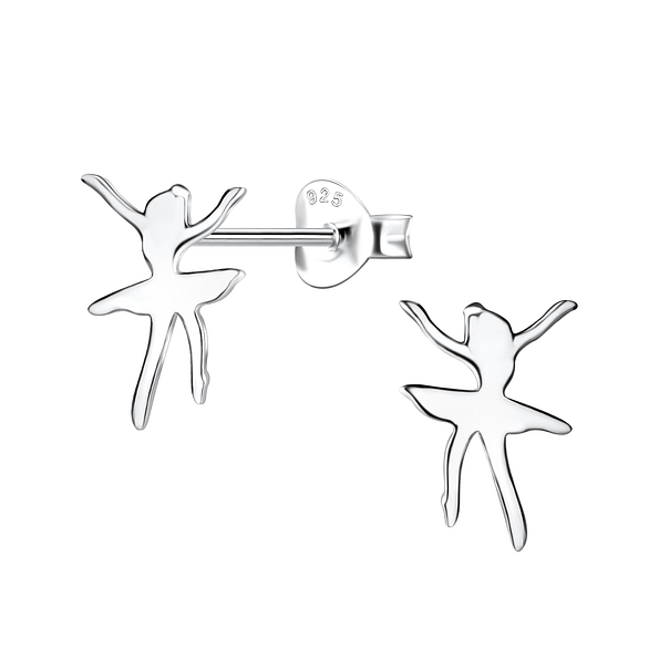 Wholesale Sterling Silver Ballerina Ear Studs - JD21330