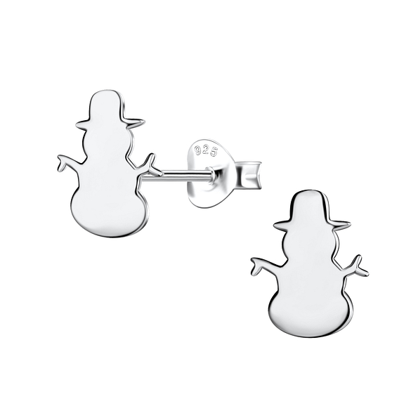 Wholesale Sterling Silver Snowman Ear Studs - JD21331