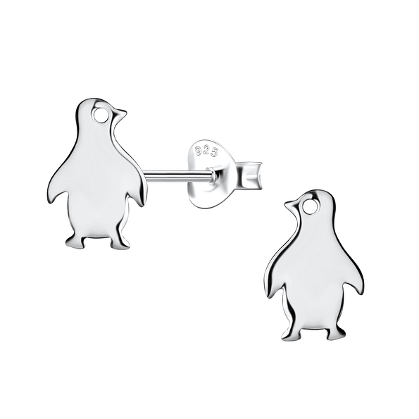 Wholesale Sterling Silver Penguin Ear Studs - JD21383