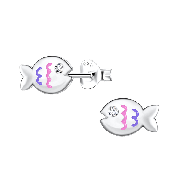 Wholesale Sterling Silver Fish Ear Studs - JD21244