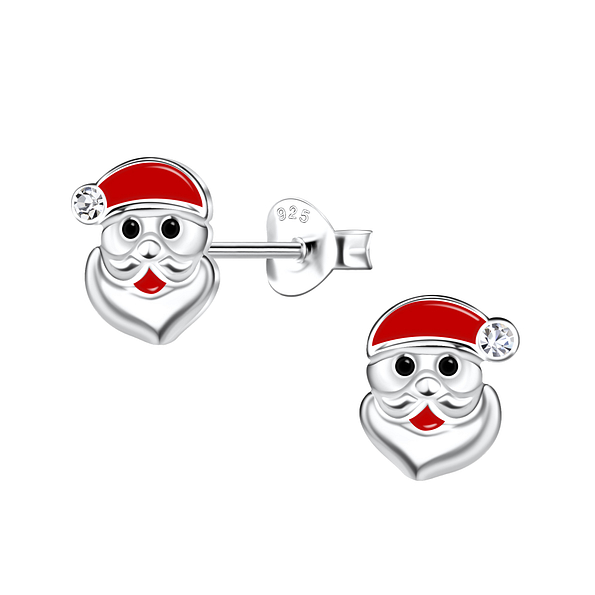 Wholesale Sterling Silver Santa Clause Ear Studs - JD21245