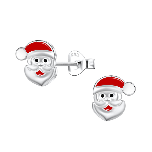 Wholesale Sterling Silver Santa Clause Ear Studs - JD21408