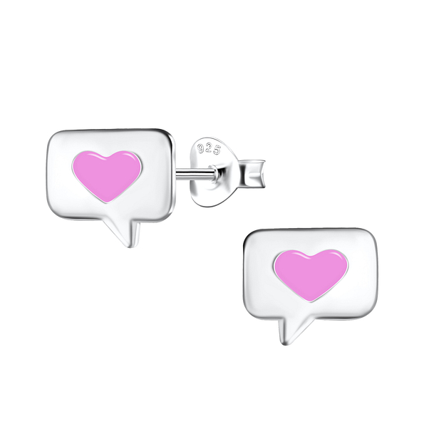 Wholesale Sterling Silver Heart Ear Studs - JD21411