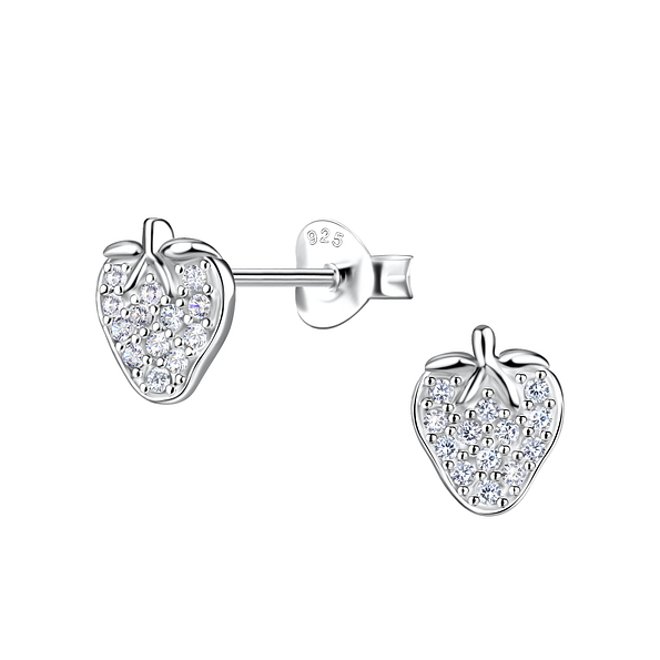 Wholesale Sterling Silver Strawberry Ear Studs - JD21288