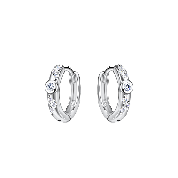 Wholesale 10mm Sterling Silver Huggie Earrings - JD21390