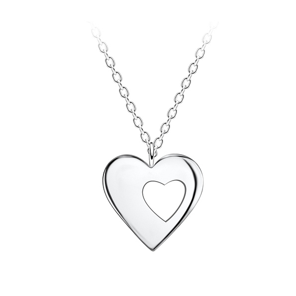 Wholesale Sterling Silver Heart Necklace - JD21424