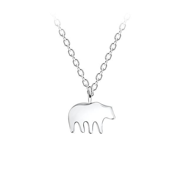 Wholesale Sterling Silver Bear Necklace - JD21423