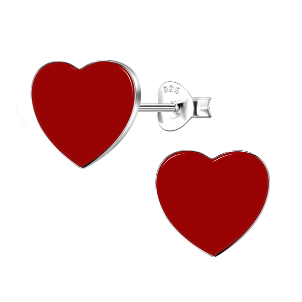 Wholesale Sterling Silver Heart Ear Studs - JD20921