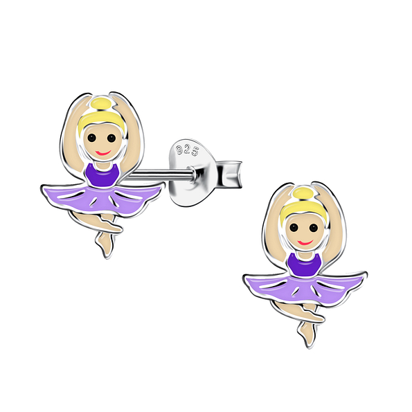 Wholesale Sterling Silver Ballerina Ear Studs - JD20922