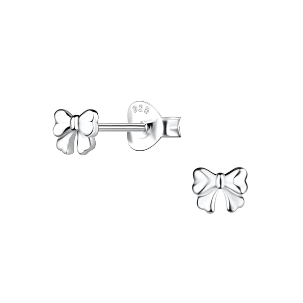 Wholesale Sterling Silver Bow Ear Studs - JD21454