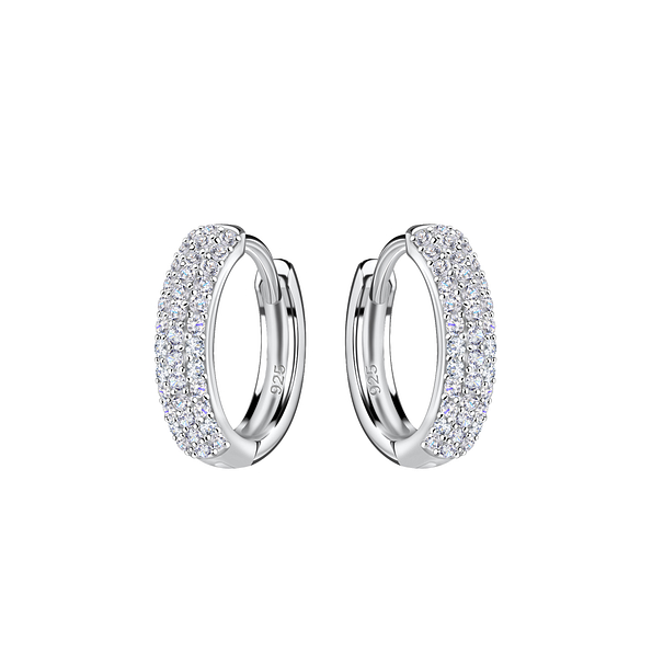 Wholesale 15mm Sterling Silver Huggie Earrings - JD21451