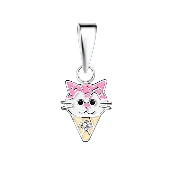 Wholesale Sterling Silver Cat Pendant - JD21074