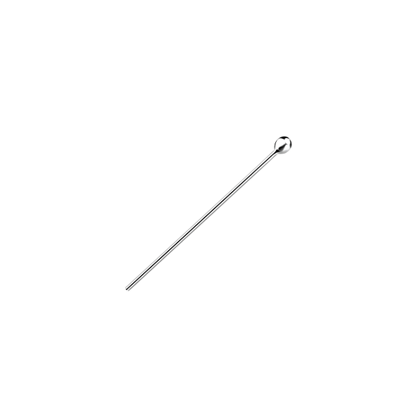 Wholesale 20mm Sterling Silver Pin with 1.5mm Ball – Pack of 10 - JD21356