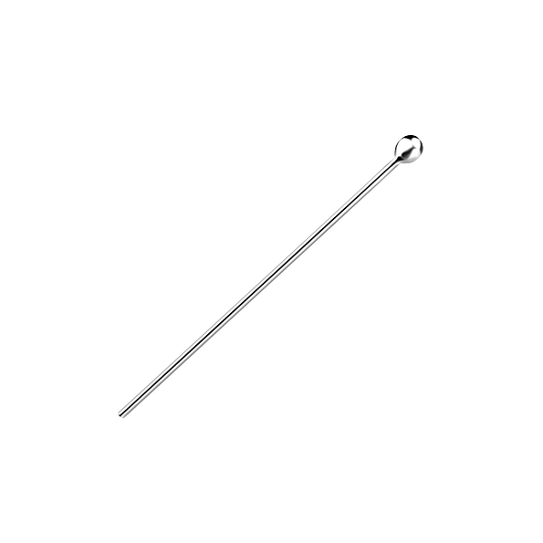 Wholesale 30mm Sterling Silver Pin with 2mm Ball – Pack of 10 Pieces - JD21357