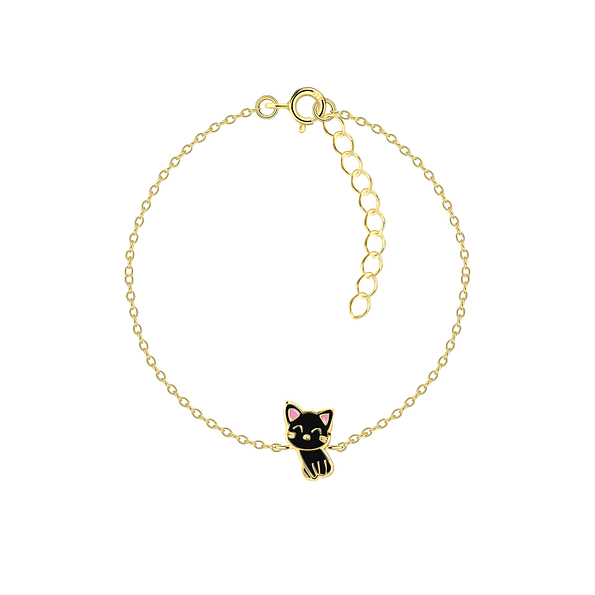 Wholesale Sterling Silver Cat Bracelet - JD21634