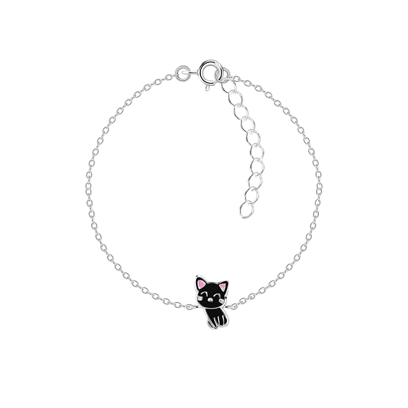 Wholesale Sterling Silver Cat Bracelet - JD21633