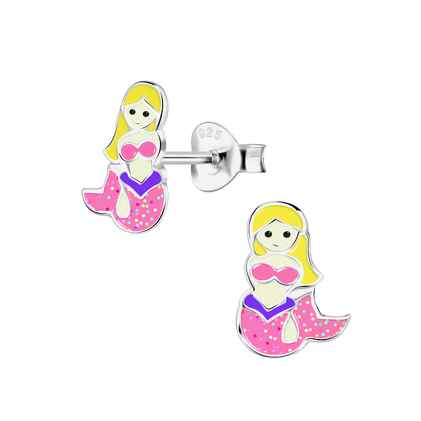 Wholesale Sterling Silver Mermaid Ear Studs - JD20326