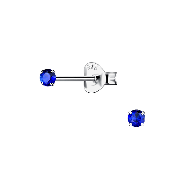 Wholesale 2.5mm Round Cubic Zirconia Sterling Silver Ear Studs - JD21638