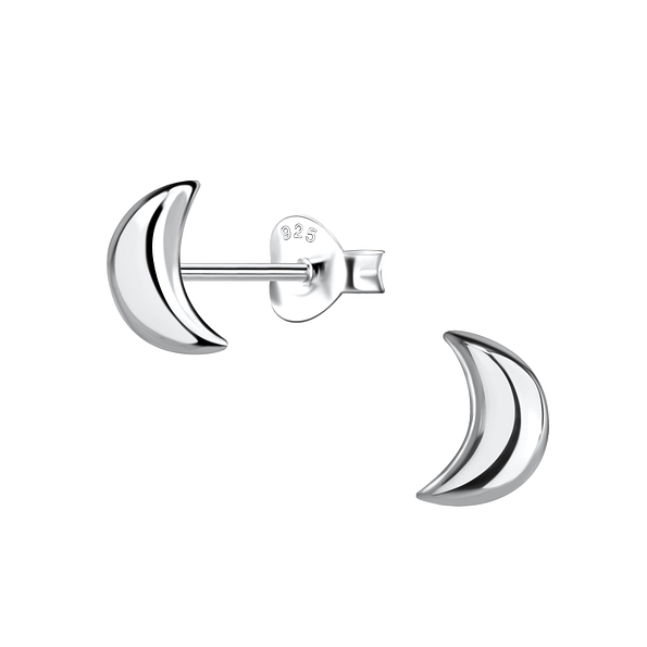 Wholesale Sterling Silver Moon Ear Studs - JD21413