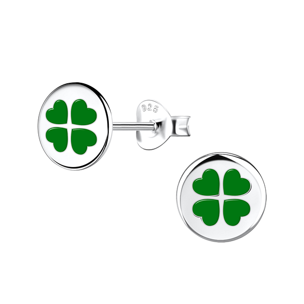 Wholesale Sterling Silver Clover Ear Studs - JD21666