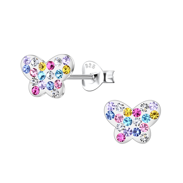 Wholesale Sterling Silver Butterfly Ear Studs - JD21651