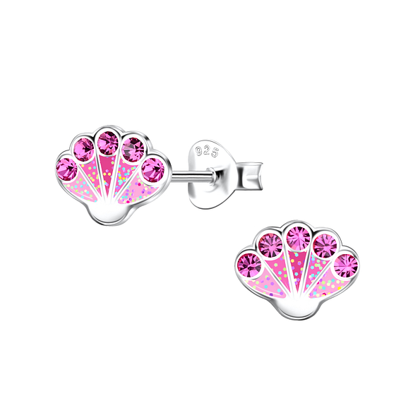 Wholesale Sterling Silver Shell Ear Studs - JD21668