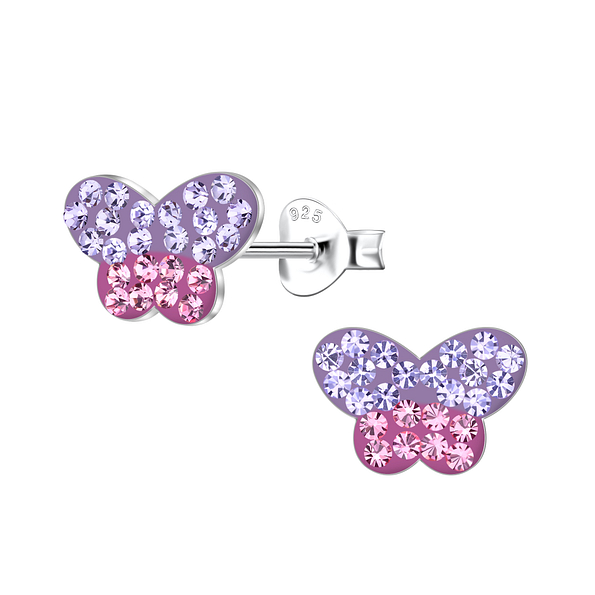 Wholesale Sterling Silver Butterfly Ear Studs - JD21620