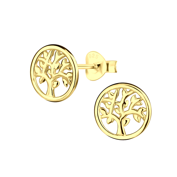 Wholesale Sterling Silver Tree of Life Ear Studs - JD21310