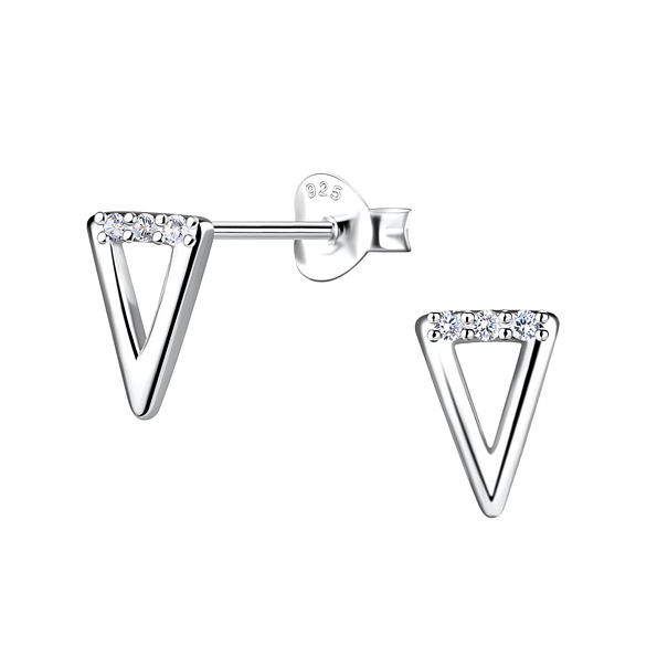 Wholesale Sterling Silver Triangle Ear Studs - JD21658