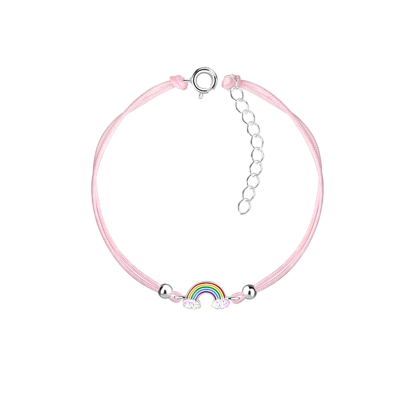 Wholesale Sterling Silver Rainbow Cord Bracelet - JD9903