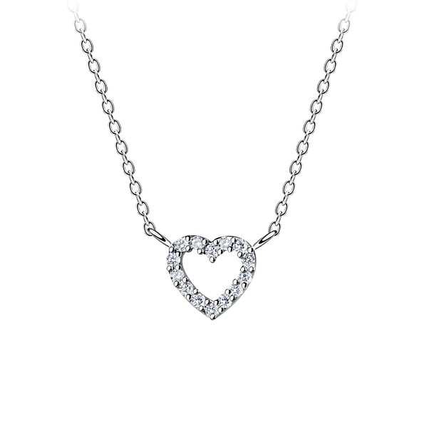 Wholesale Sterling Silver Heart Necklace - JD21624