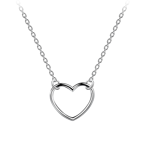 Wholesale Sterling Silver Heart Necklace - JD21627