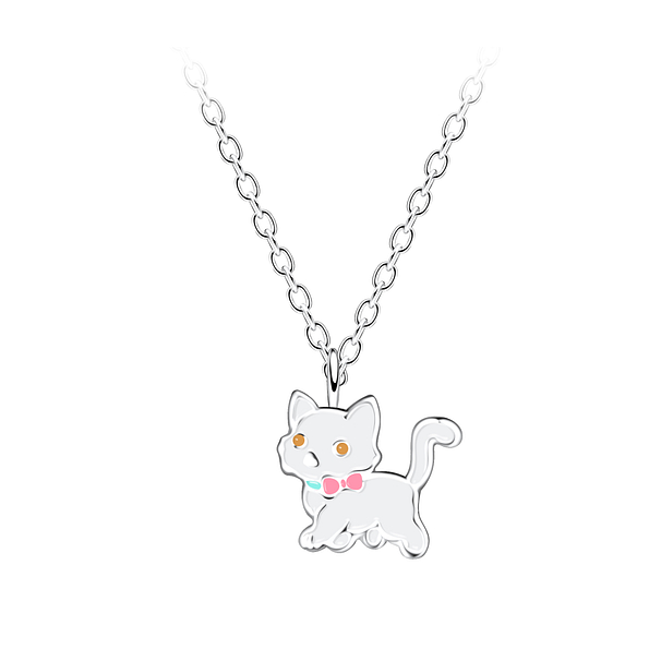 Wholesale Sterling Silver Cat Necklace - JD21603