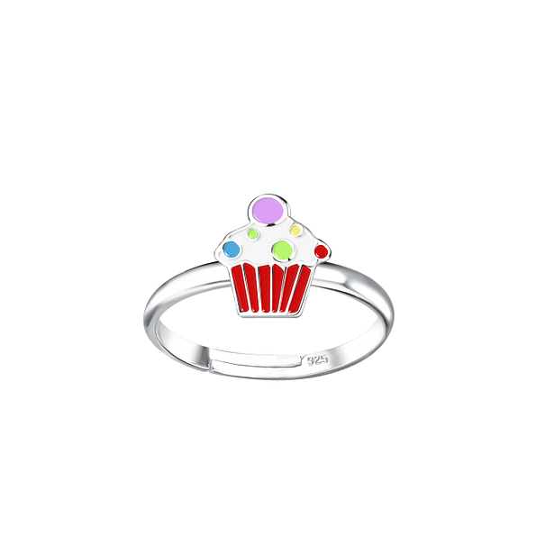 Wholesale Sterling Silver Cupcake Adjustable Ring - JD20198