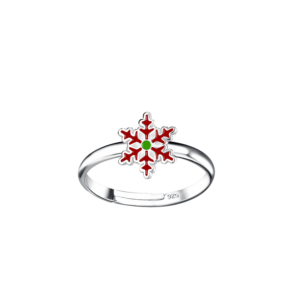 Wholesale Sterling Silver Snowflake Adjustable Ring - JD20237