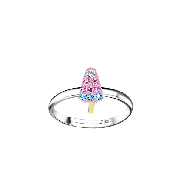 Wholesale Sterling Silver Ice Cream Adjustable Ring - JD20255